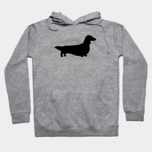 Long Haired Dachshund | Wiener Dog Silhouette Hoodie